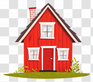 Red House - Small Cute Red House Transparent PNG