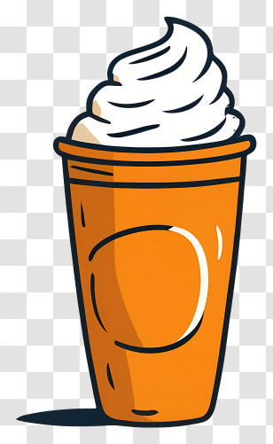 Orange Plastic Cup - Orange Cup With Whipped Cream Dessert Transparent PNG