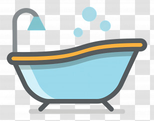 Bathtub - Bathtub Illustration With Bubbles Transparent PNG