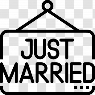 Just Married - Just Married Sign In Minimal Style Transparent PNG