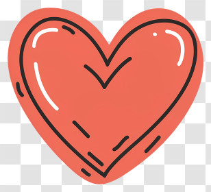 Cartoon - Red Cartoon Heart Symbol Transparent PNG