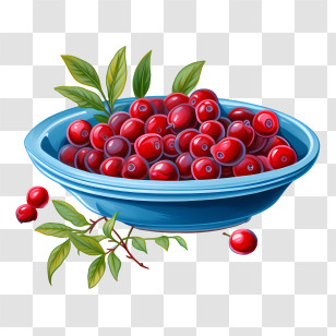 Red Cranberries Bowl
 - Bright Red Cranberries In A Blue Bowl Transparent PNG
