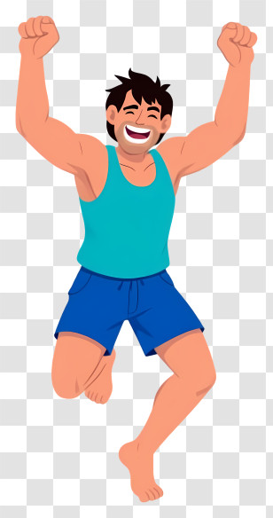 Man Feeling Happy - Joyful Jumping Man Transparent PNG