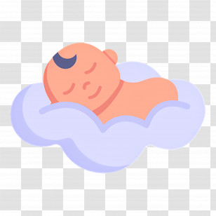 Baby Boy - Sleeping Baby On Cloud Transparent PNG