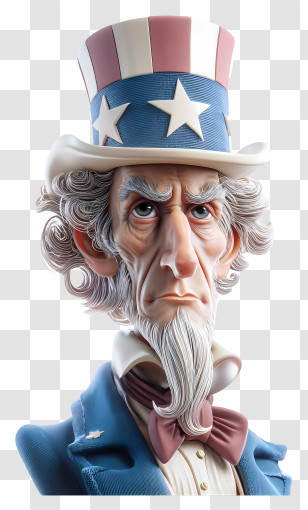 Uncle Sam Head - Uncle Sam Character For Patriotic Celebrations Transparent PNG