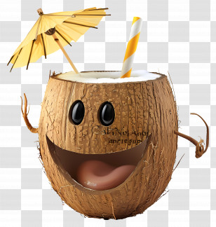 Emoji - Coconut Drink With Umbrella Transparent PNG