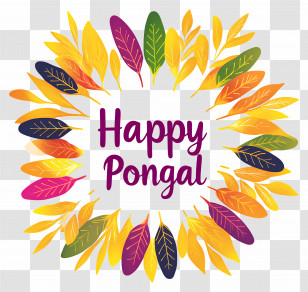 Happy Pongal - Colorful Happy Pongal Design Transparent PNG