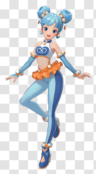 Pallapalla From Sailor Moon - Blue-haired Anime Dancer Girl Transparent PNG