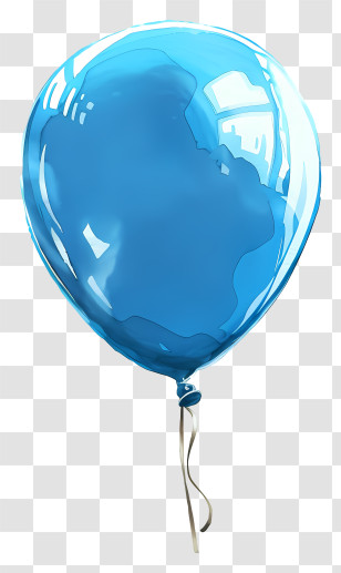 Blue Balloon - Blue Shiny Balloon Transparent PNG