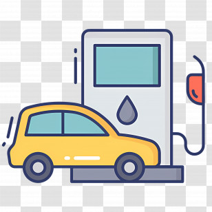 Gas Station - Car At Gas Station Transparent PNG