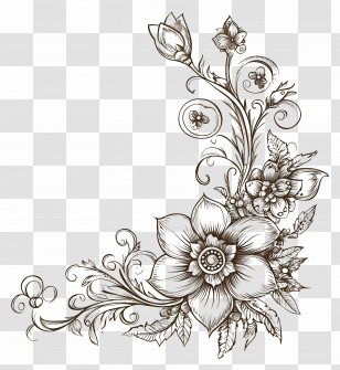 India Flower - Intricate Floral Design Transparent PNG