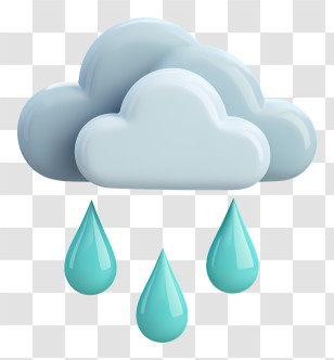 Rainstorm With Gray Clouds - Single Rain Cloud With Droplets Transparent PNG