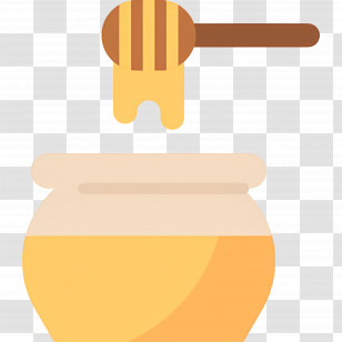 Honey - Honey Jar With Dipper Transparent PNG
