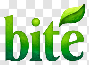 Bite Logo - Bite Logo With Leaf Design Transparent PNG