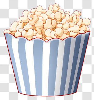 Popcorn - Striped Popcorn Container Illustration Transparent PNG