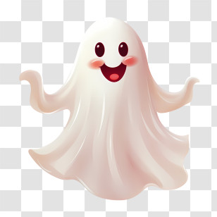 Halloween Ghost - Smiling Cute Ghost For Halloween Transparent PNG