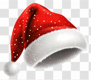 Santa Hat - Santa Claus Hat With Snow Effect Illustration Transparent PNG