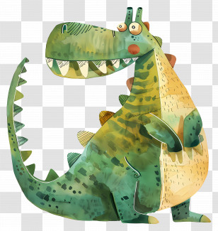 Cartoon Dinosaur - Cartoon Green Dinosaur Character Transparent PNG