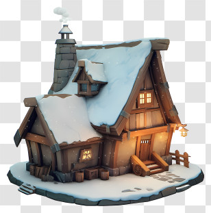 Abandoned Wooden Barn In Blizzard - Cozy Snowy Wooden Cottage Transparent PNG