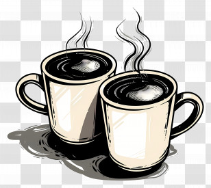 Coffee Mugs - Steaming Coffee Cups Transparent PNG
