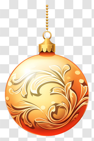 Golden Ornament - Golden Christmas Ornament Ball Transparent PNG