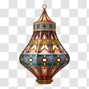 Islamic Lantern - Beautiful Stained Glass Lantern Transparent PNG