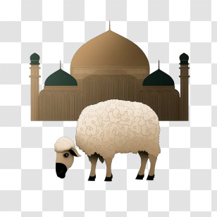 Eid Al Adha
 - Sheep And Mosque For Eid Al-Adha Transparent PNG