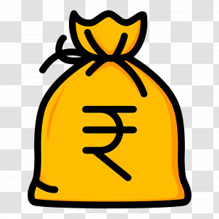 Indian Rupees - Money Bag With Currency Symbol Transparent PNG