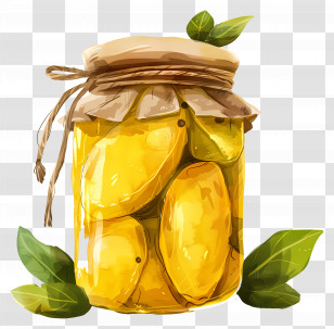 Jar Mango Pickle - Jar Of Preserved Lemons Illustration Transparent PNG