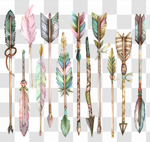 Boho Arrow - Colorful Decorative Arrows Transparent PNG