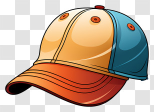 Hat - Blue And Orange Baseball Cap Illustration Transparent PNG