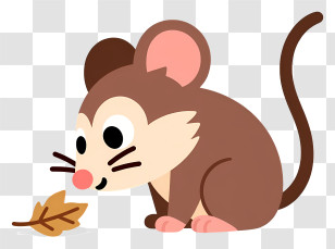 Sanrio Micoon - Cute Little Mouse Sniffing Leaf Transparent PNG