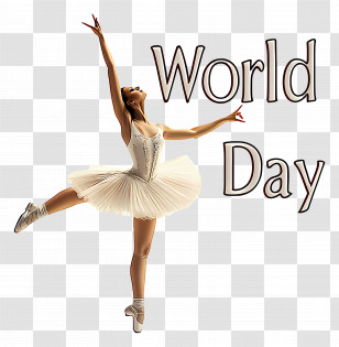 World Ballet Day - Ballet Dancer Celebrating World Day Transparent PNG