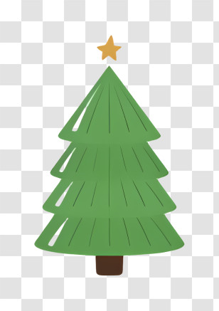 Christmas Tree - Simple Christmas Tree With Star Topper Transparent PNG