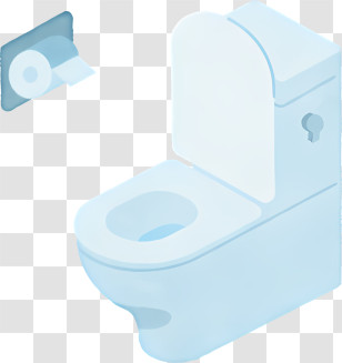 Cartoon - Modern White Toilet With Paper Roll Transparent PNG