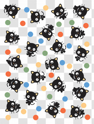 Chococat - Playful Black Cats Pattern Transparent PNG