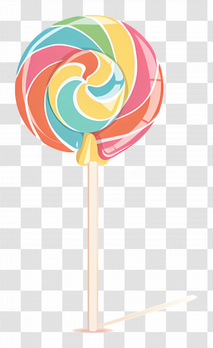Candy - Swirled Rainbow Lollipop Illustration Transparent PNG