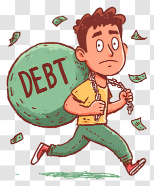 Businessman With Tax Burden - Person Running With Debt Transparent PNG