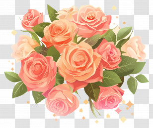 Rose Flower - Beautiful Bouquet Of Pastel Roses Transparent PNG