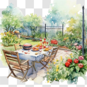 Backyard Barbecue
 - Outdoor Garden Table Set For Dining Transparent PNG