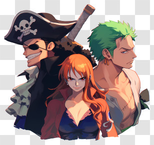 One Piece - Anime Pirate Crew With Sword Transparent PNG