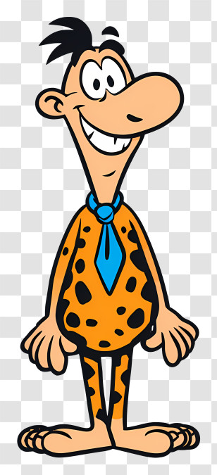 Prehistoric Caveman - Smiling Orange Caveman Cartoon Transparent PNG