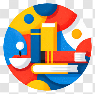 Education Icon - Colorful Books And Learning Concept Transparent PNG