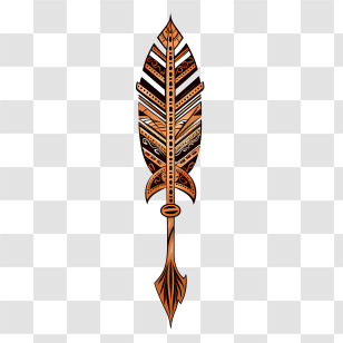 Wooden Arrow
 - Decorative Patterned Feather Transparent PNG