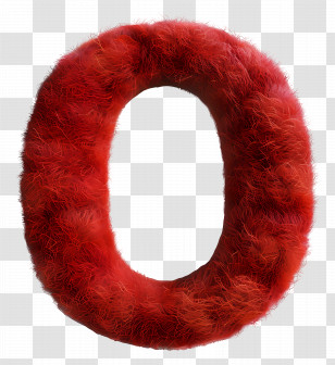 Number 0 - Furry Red Zero Transparent PNG