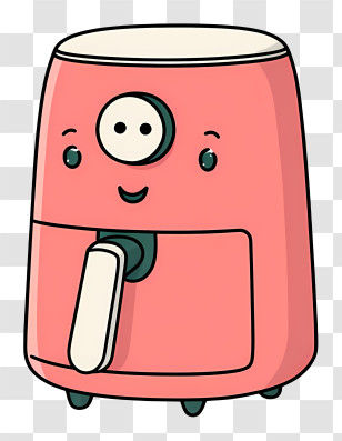 Air Fryer - Cute Pink Air Fryer Cartoon Transparent PNG