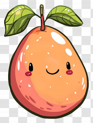 Cartoon Mango - Cute Orange Fruit Illustration Transparent PNG