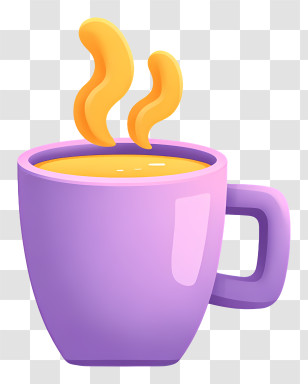 Purple Coffee Cup - Purple Steaming Mug Illustration Transparent PNG