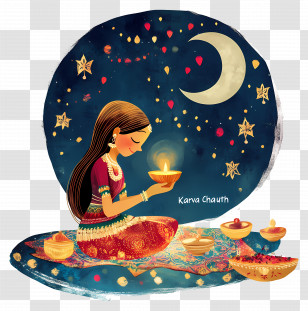 Karva Chauth - Karva Chauth Night Celebration Transparent PNG