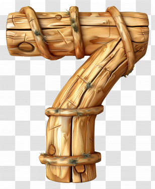 Number 7 - Wooden Number 7 With Rope Transparent PNG